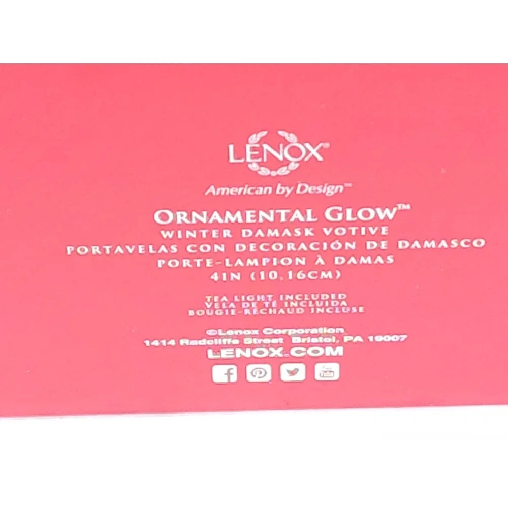 NEW LENOX Christmas‎ Ornamental Glow Winter Damask 4